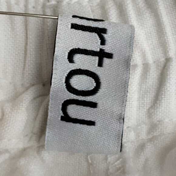 Chartou Linen Blend Lagenlook Pants Size M White With Pockets and Drawstring - Picture 7 of 9